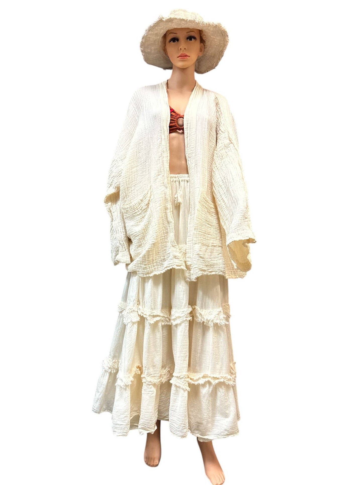 Cotton Open Front Pocket Cardigan